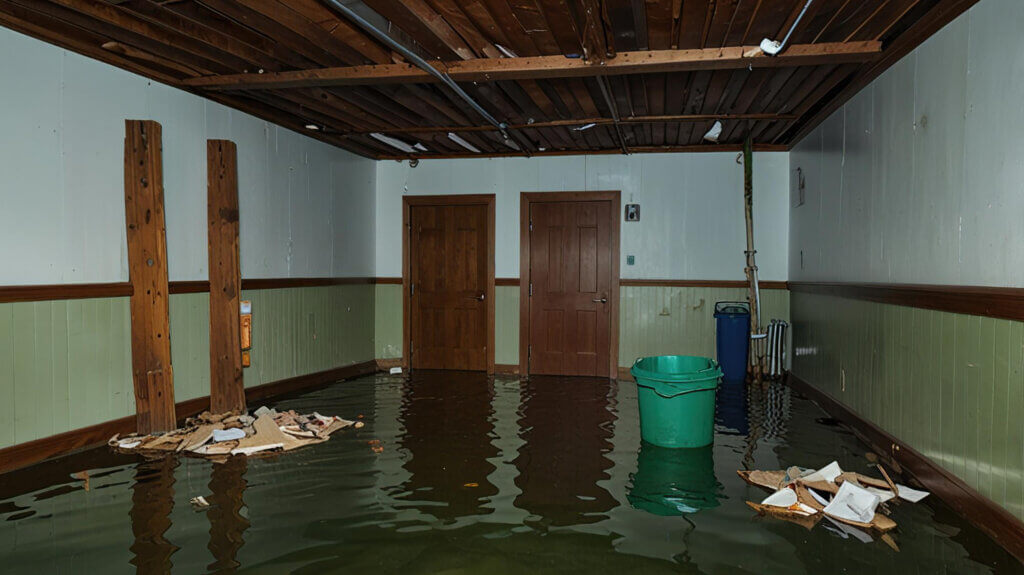 image of flood damaged room