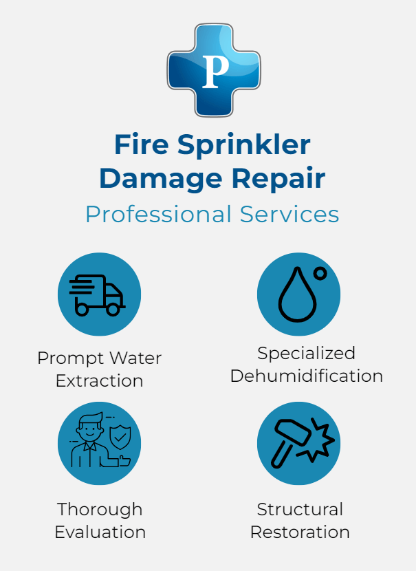 Image of Fire Sprinkler Damage Repair Infographic by Premier Water Removal