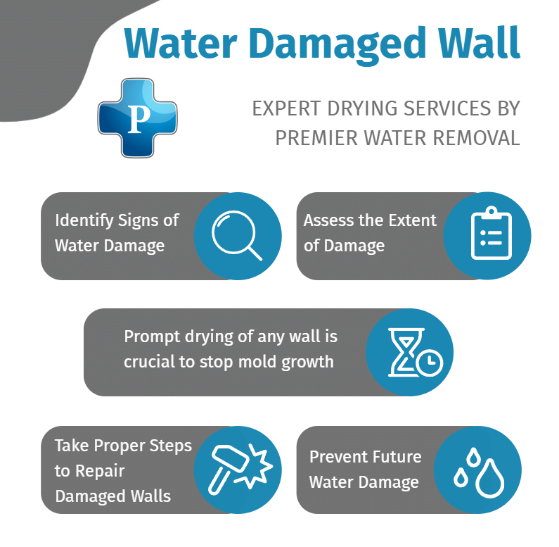 infographic about wall drying services for water damaged wall