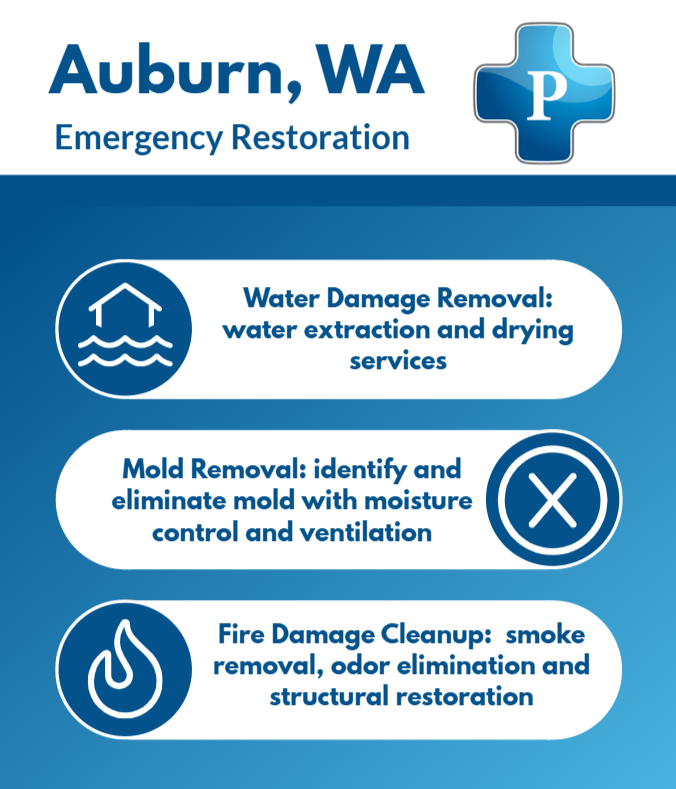 Infographic for emergency restoration services in Auburn, WA