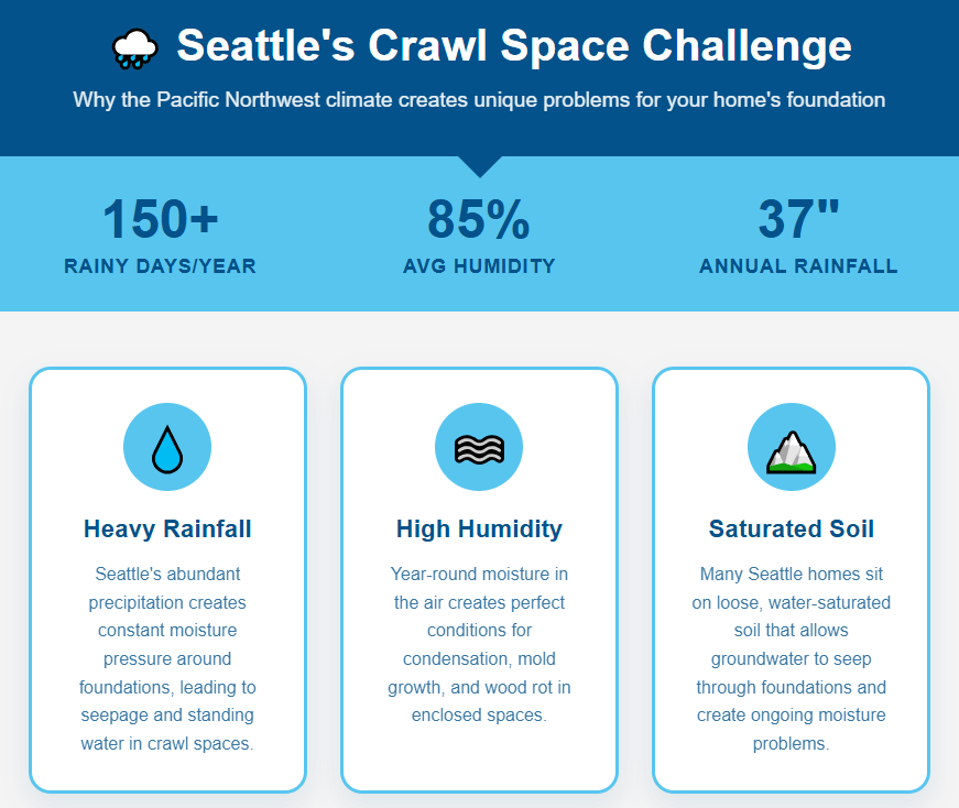 Seattle Crawl Space Cleaning Challenges Graphic