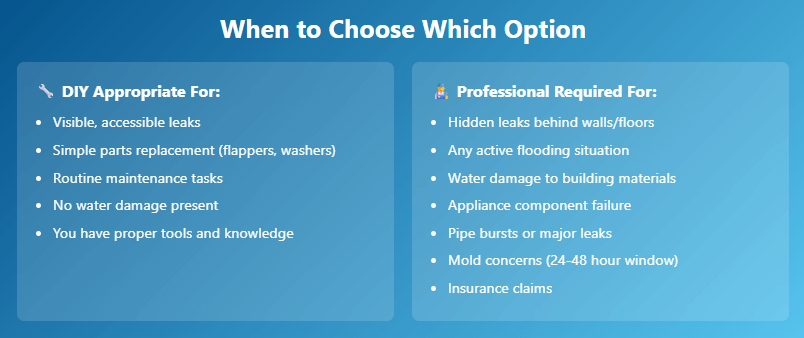 water leak repair diy vs professional