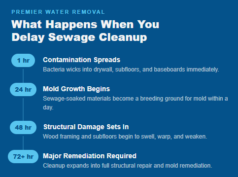 what happens when you delay sewage cleanup