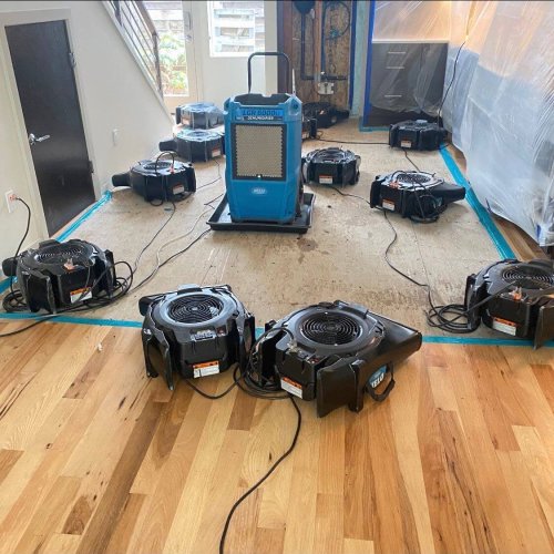 Picture of Hardwood Floor Drying in Seattle Washington home